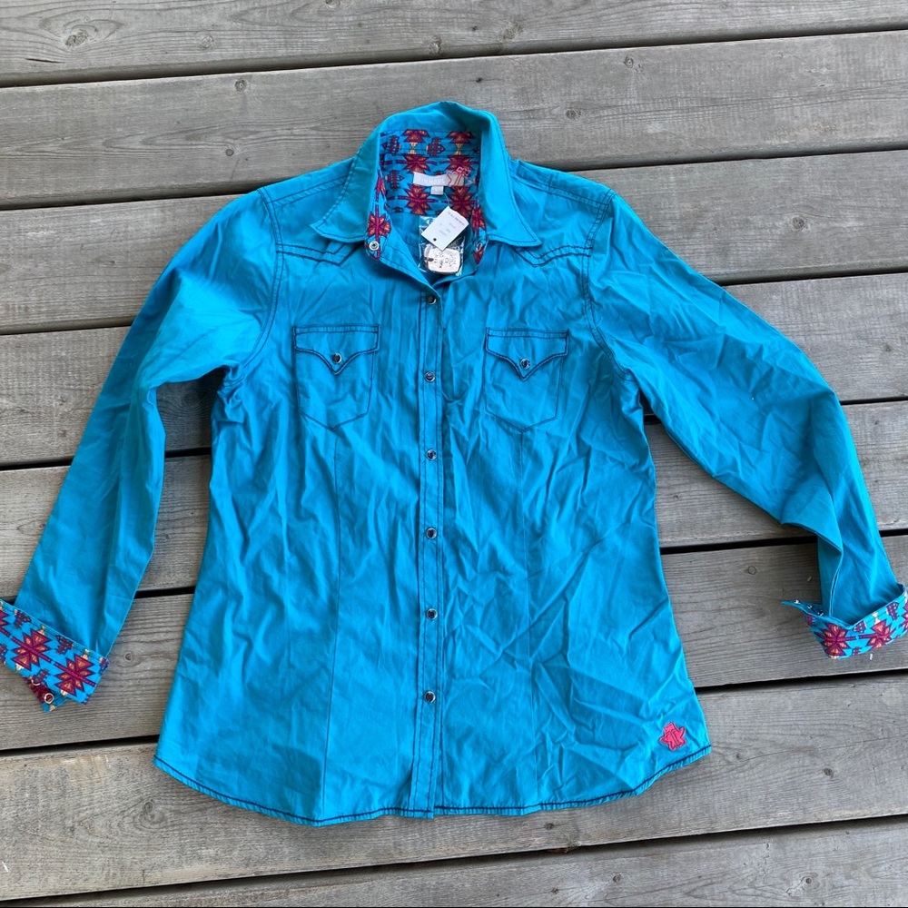 NWT || Tin Haul Co Blue Button-Up Shirt